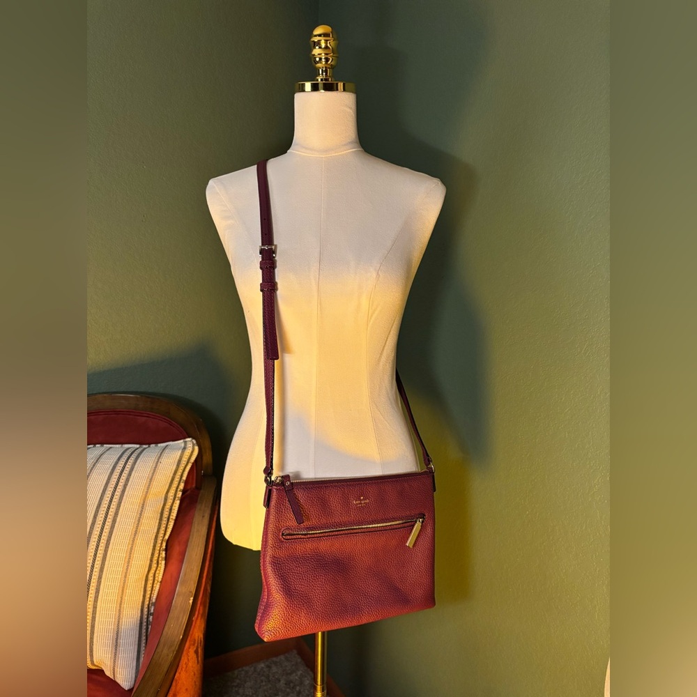 Kate Spade Burgundy Jackson Crossbody Bag